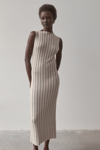 Jacquard Stripe Knit Dress