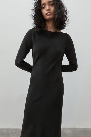 Long Sleeve Silk Dress