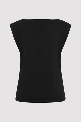 Tuck Shoulder Black Tee