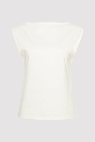 Tuck Shoulder White Tee