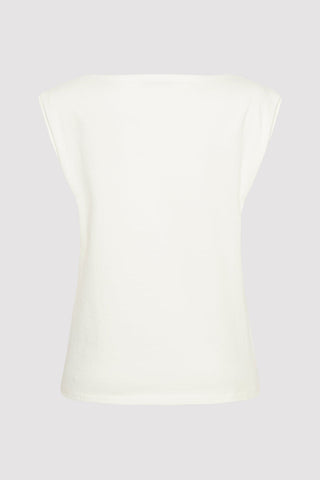 Tuck Shoulder White Tee